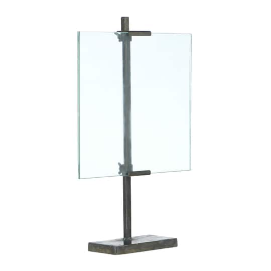 Hello Honey® Black Adjustable Metal Stand & Glass 10" x 16.75" Floating Photo Frame